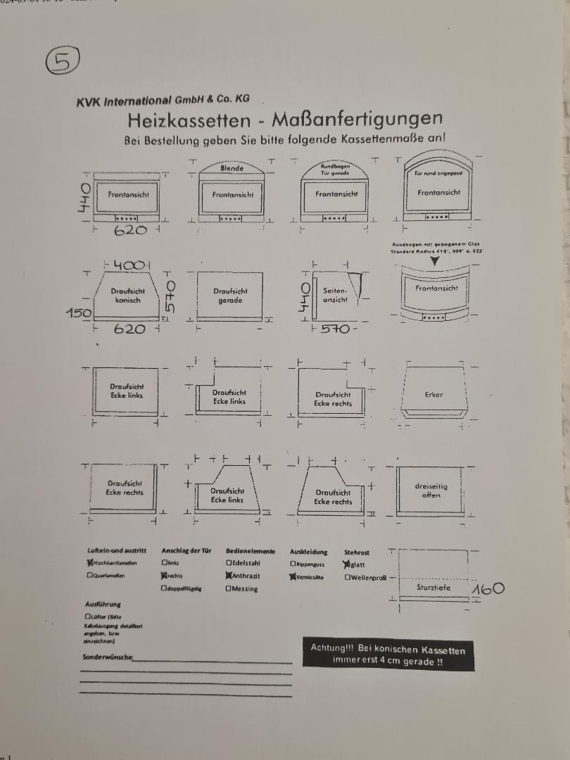 Kaminkassette mit Frontsichtscheibe