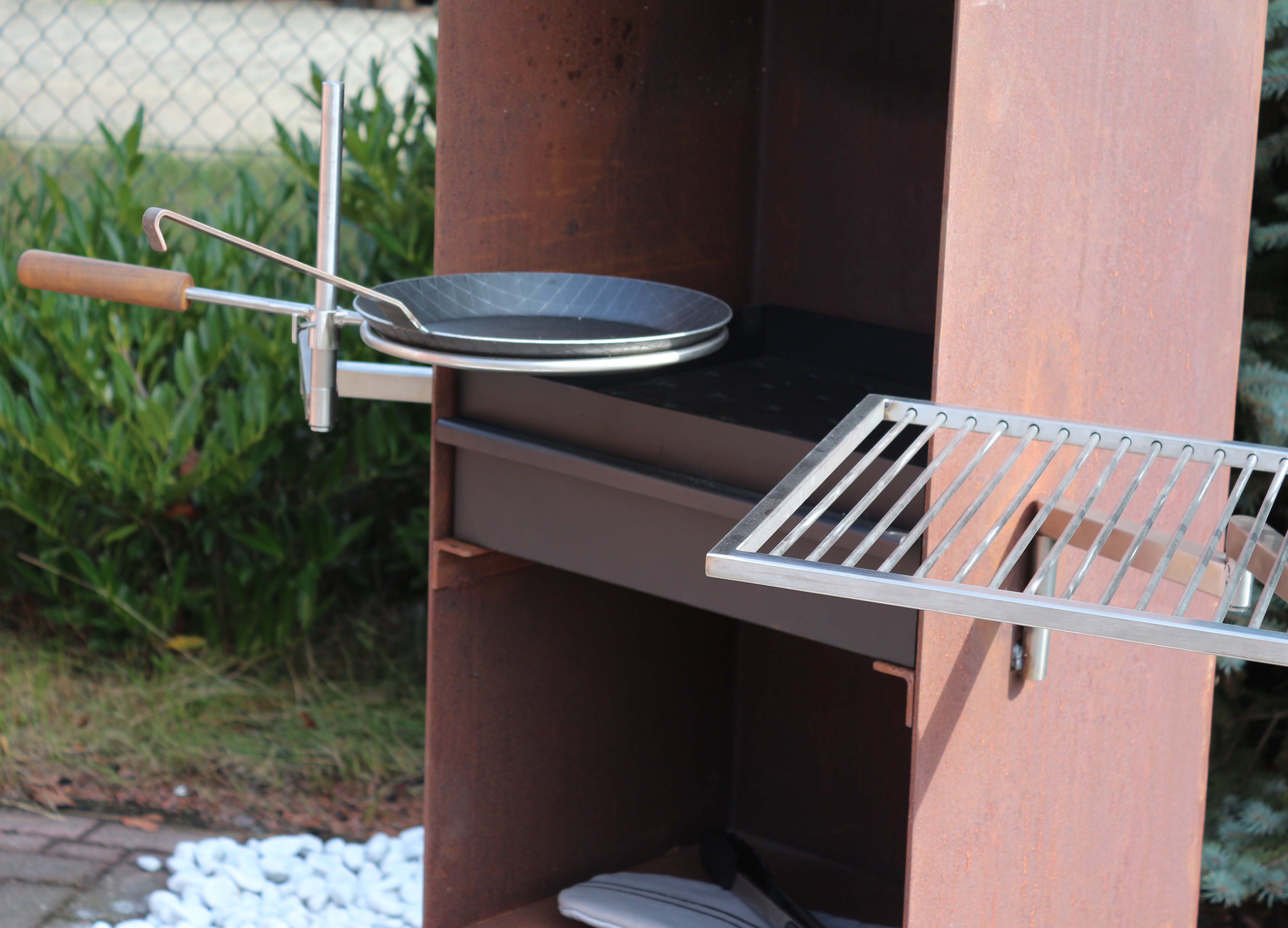 Z1010W-2 Schwenkarm, 3-fach drehbar, V2A mit Ring für Wok